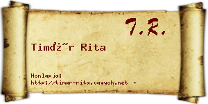 Timár Rita névjegykártya