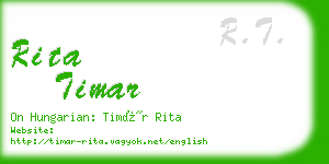 rita timar business card